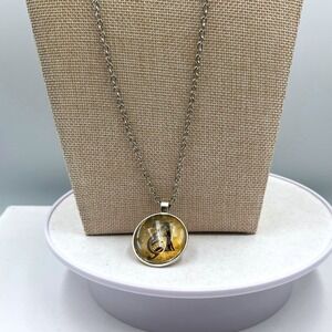 Vintage Initial A Monogram Pendant Necklace Silver Tone Chain Jewelry Accessory